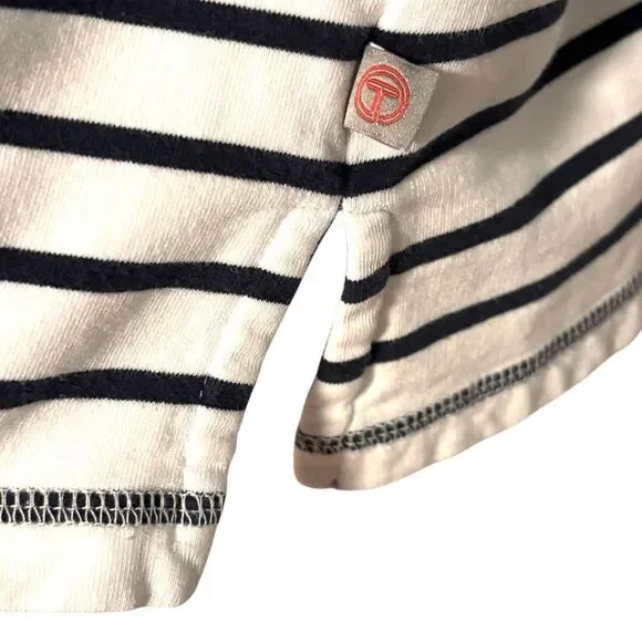 Talbots 3X French Terry red white & blue stripe full zip hoodie pockets cotton & - Picture 5 of 11